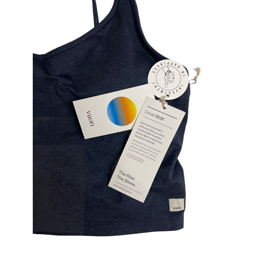 Vuori Halo Performance Crop Top Color Azure Heather Size XL New/tag $58 - Picture 2 of 4